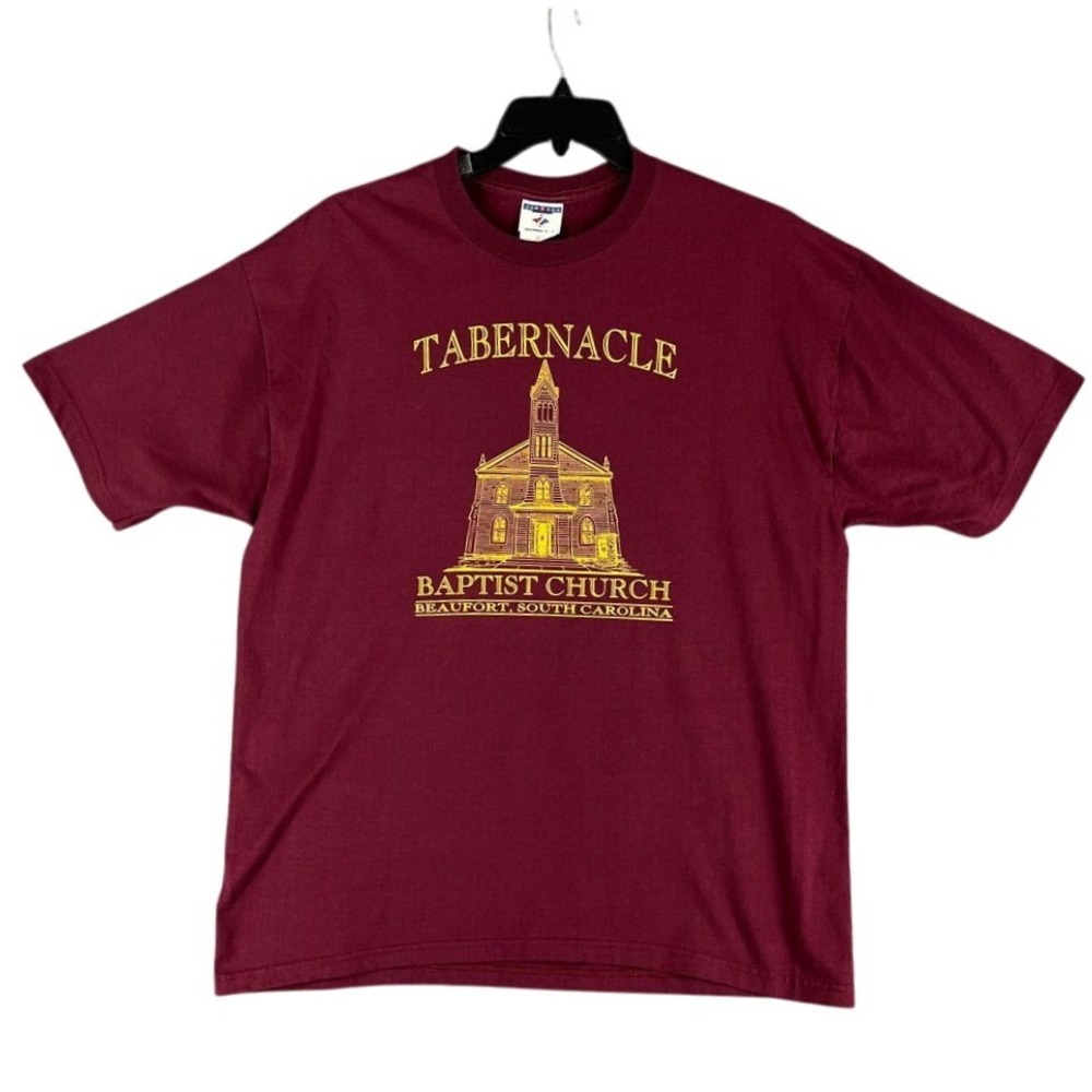 Tabernacle Baptist Church Mens Shirt XL‎ Maroon Beaufort South Carolina Graphic